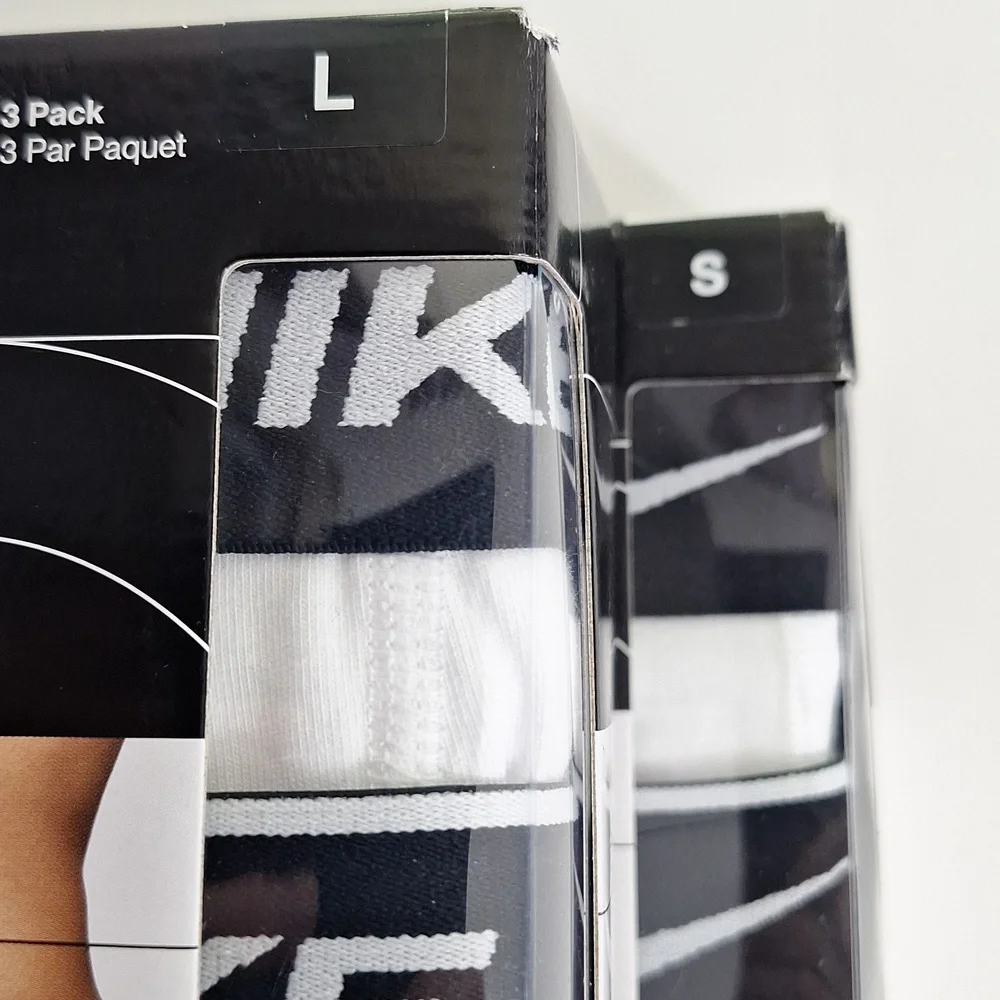 Nike Black Gray White Cotton Stretch Boxer Briefs Mens Small  XLarge
